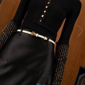 Gucci Belt white patent leather